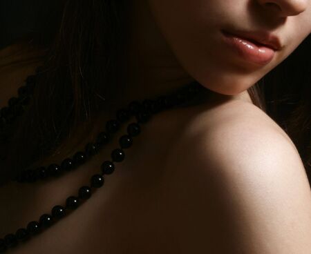  young brunette with a beadsの写真素材