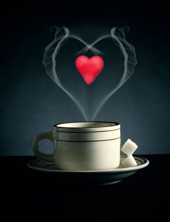 Symbol valentines. A cup of coffee for lovers. の写真素材