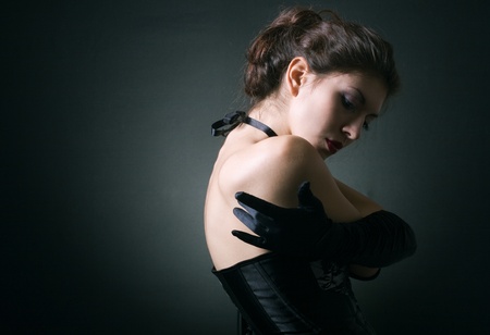 Fashion photo of young ladyの写真素材