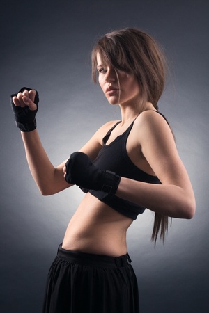 Young woman in sports.の写真素材
