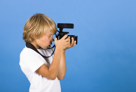 boy with cameraの写真素材