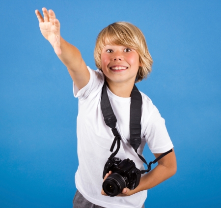 boy with cameraの写真素材