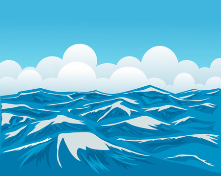 Winter landscape with mountains and clouds Vector illustrationのイラスト素材