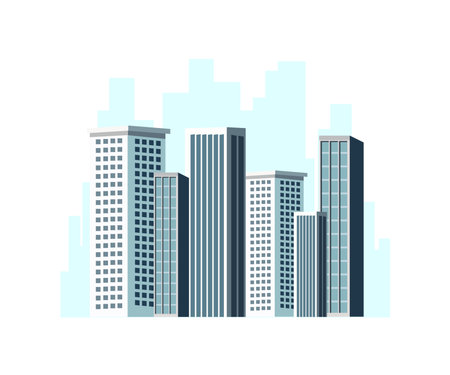 city building skyline vector illustrationのイラスト素材