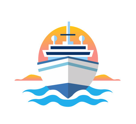 yacht in the sea vector illustrationのイラスト素材