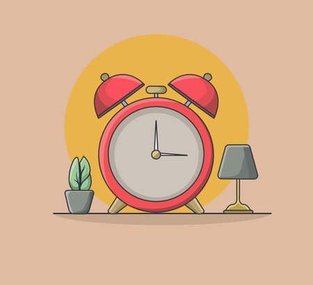 retro alarm clock vector illustrationのイラスト素材