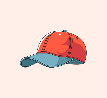 baseball cap vector illustration with solid backgroundのイラスト素材