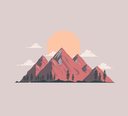 mountain landscape vector illustrationのイラスト素材