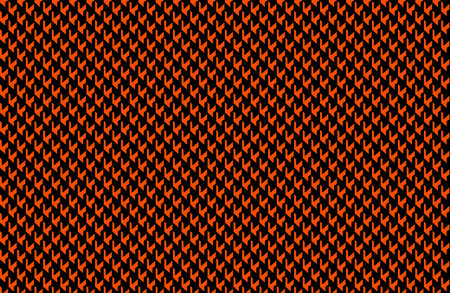 Seamless knitted pattern. Vector illustration. Orange and black colors.