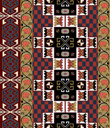 Set of seamless patterns with ethnic ornaments. Can be used for wallpaper, pattern fills, web page...