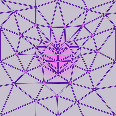 Heart shaped triangle meshのイラスト素材