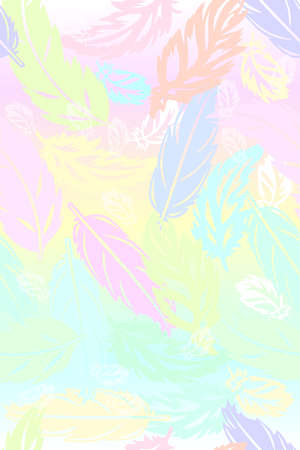 Delicate colored feathersのイラスト素材