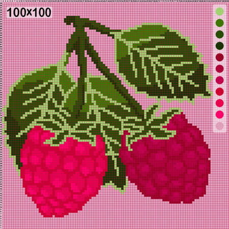 Raspberry pattern for knittingのイラスト素材