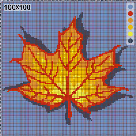 Maple leaf pattern for cross-stitchのイラスト素材