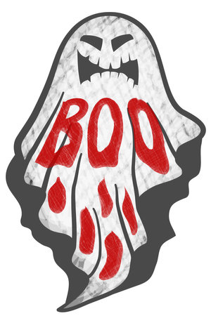 Cute ghost and word booのイラスト素材