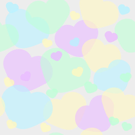 Delicate watercolor pattern with colorful hearts, seamless vector imageのイラスト素材