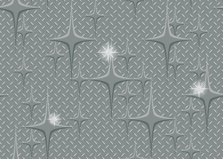 Metal stars on metal floor background, seamless patternのイラスト素材
