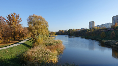 The Tsna River, the city of Tambov, the park and the embankment