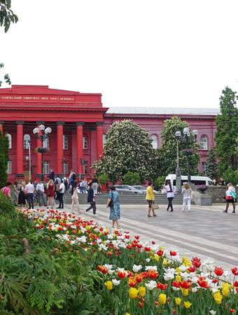 Flowers in the spring at the Kiev University.のeditorial素材
