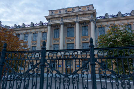 Saratov, Russia. October 13, 2021 The building of the Institute of Experimental Medicine 1910 on the street. Moscowのeditorial素材