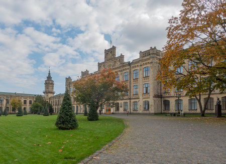 Kyiv, Ukraine. October 14, 2022. View of the National Technical University of Ukraine in autumnのeditorial素材