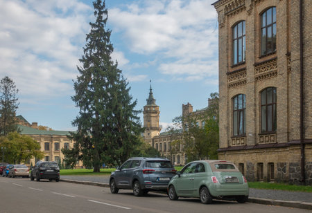 Kyiv, Ukraine. October 14, 2022. Ancient buildings of the main building of the Kyiv Polytechnic...