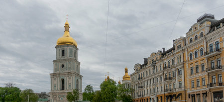 St. Sophia Cathedral and historical architecture of the center of Kyivの写真素材