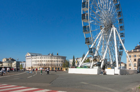 View of Kontraktova Square in Kyiv in springのeditorial素材