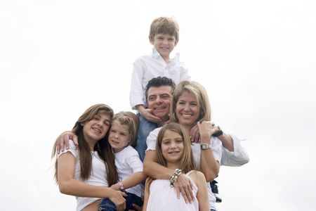 Beautiful family enjoying together in the park