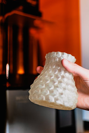 Resin 3d printed vase, detail and precision with a sla 3d printer
