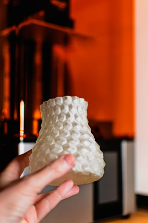 Resin 3d printed vase, detail and precision with a sla 3d printer