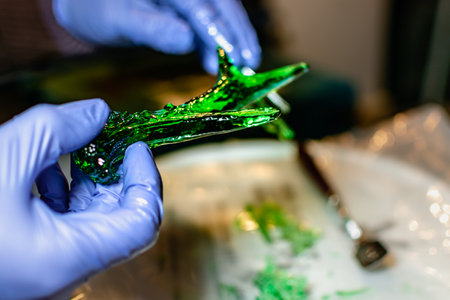 3d resin printing of a deer antler after being unhookedの写真素材