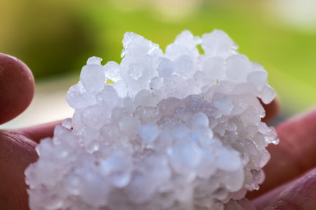 Hail balls in march, natural springtime weather, can cause damages