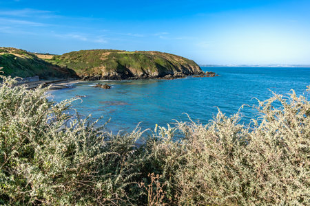 Port Morvan beach near Pleneuf val andre, Armor Coast, Brittany in Franceの写真素材
