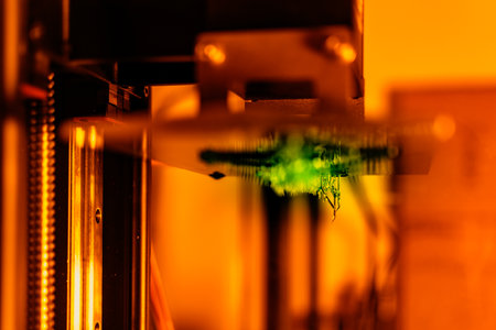 3d resin printer in interior showroomの写真素材