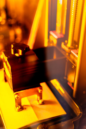 3d resin printer in interior showroomの写真素材