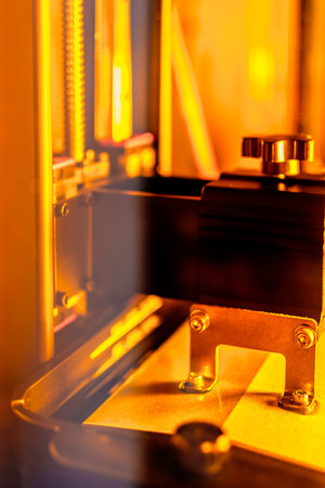 3d resin printer in interior showroomの写真素材