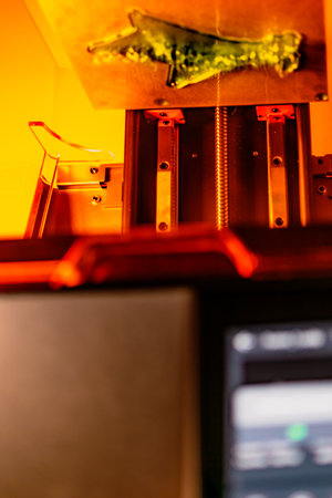 3d resin printer in interior showroom