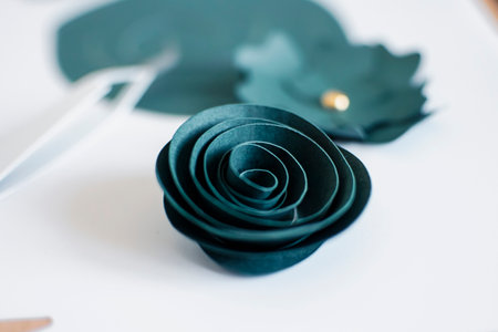 Paper cutting, ornament, design and model cut with a cutting plotter for professional activity or leisure, authentic activity and real lifeの写真素材