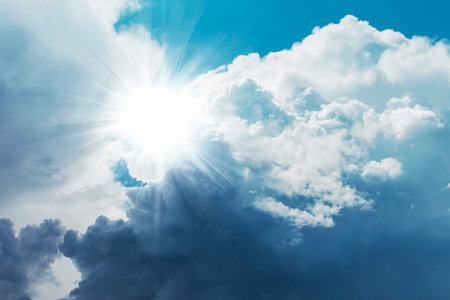 Sky and clouds for backgrounds, outdoors, nebula, nimbusの写真素材