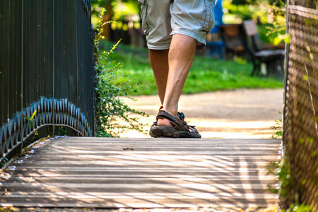 Man walking on a path, helathy activity to make exercise