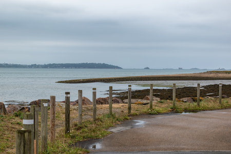 Seaside landscape in Armor Coast, Brittany in Franceの写真素材