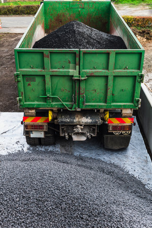 Construction truck with gravel, earthwork