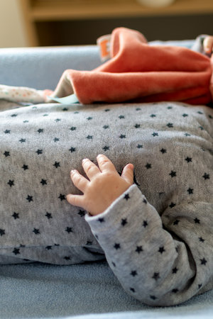 Detail of a baby for maternity, postpartum and child protection conceptの写真素材