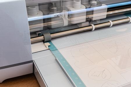 Paper cutting, ornament, design and model cut with a cutting plotter for professional activity or...