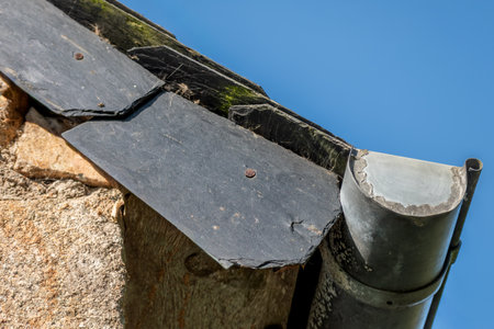 Slate roof in Armor Coast, Brittany in France
