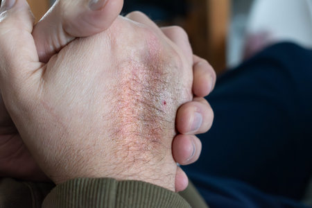 Bruise on arm after blood test, hematoma
