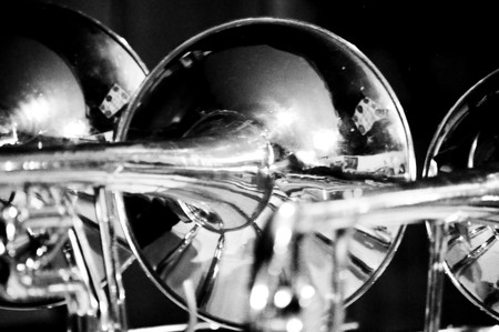 Blank and White Trombonesの写真素材