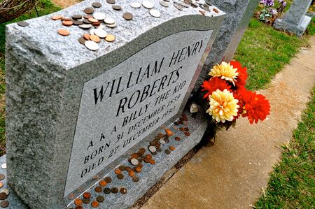 Billy The Kid Cowboy grave marker perspective