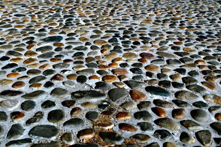 Background - cobblestone roadの写真素材